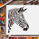 Plastic Drawing Painting Stencils Templates, Rectangle, Zebra Pattern, 297x210mm