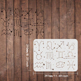 Globleland Plastic Drawing Painting Stencils Templates, Rectangle, Constellation Pattern, 297x210mm