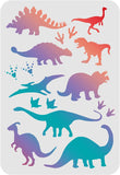 Globleland Plastic Drawing Painting Stencils Templates, Rectangle, Dinosaur Pattern, 297x210mm