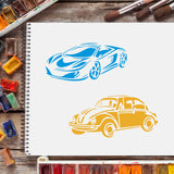 Globleland Plastic Drawing Painting Stencils Templates, Rectangle, Car Pattern, 297x210mm