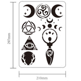 Globleland Plastic Drawing Painting Stencils Templates, Rectangle, Moon Pattern, 297x210mm