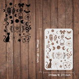 Globleland Plastic Drawing Painting Stencils Templates, Rectangle, Moon Phase Pattern, 297x210mm