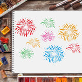 Globleland Plastic Drawing Painting Stencils Templates, Rectangle, Fireworks Pattern, 297x210mm