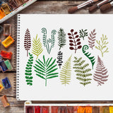 Globleland Large Plastic Reusable Drawing Painting Stencils Templates, for Painting on Scrapbook Fabric Tiles Floor Furniture Wood, Rectangle, Plants Pattern, 297x210mm