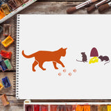 Globleland Plastic Drawing Painting Stencils Templates, Rectangle, Cat Pattern, 297x210mm
