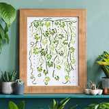 Globleland Plastic Drawing Painting Stencils Templates, Rectangle, Plants Pattern, 297x210mm