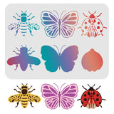 Globleland Plastic Drawing Painting Stencils Templates, Rectangle, Insect Pattern, 297x210mm