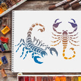Globleland Plastic Drawing Painting Stencils Templates, Rectangle, Scorpion Pattern, 297x210mm