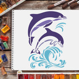 Globleland Plastic Drawing Painting Stencils Templates, Rectangle, Dolphin Pattern, 297x210mm