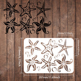 Globleland Plastic Drawing Painting Stencils Templates, Rectangle, Starfish Pattern, 297x210mm