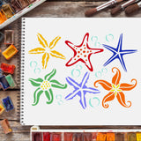 Globleland Plastic Drawing Painting Stencils Templates, Rectangle, Starfish Pattern, 297x210mm