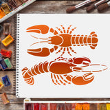 Globleland Plastic Drawing Painting Stencils Templates, Rectangle, Shrimp Pattern, 297x210mm