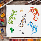 Globleland Plastic Drawing Painting Stencils Templates, Rectangle, Lizard Pattern, 297x210mm