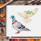 Globleland Plastic Drawing Painting Stencils Templates, Rectangle, Bird Pattern, 297x210mm