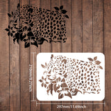 Globleland Plastic Drawing Painting Stencils Templates, Rectangle, Leopard Pattern, 297x210mm
