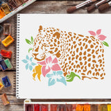 Globleland Plastic Drawing Painting Stencils Templates, Rectangle, Leopard Pattern, 297x210mm