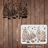 Globleland Plastic Drawing Painting Stencils Templates, Rectangle, Ocean Themed Pattern, 297x210mm