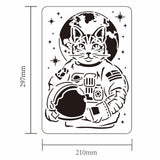 Globleland Large Plastic Reusable Drawing Painting Stencils Templates, for Painting on Scrapbook Fabric Tiles Floor Furniture Wood, Rectangle, Space Theme Pattern, 297x210mm