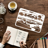 Globleland Plastic Reusable Drawing Painting Stencils Templates, for Painting on Fabric Tiles Floor Furniture Wood, Rectangle, Mountain Pattern, 297x210mm