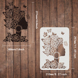 Globleland Plastic Reusable Drawing Painting Stencils Templates, for Painting on Fabric Tiles Floor Furniture Wood, Rectangle, Butterfly Farm, 297x210mm