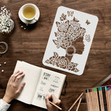 Globleland Plastic Reusable Drawing Painting Stencils Templates, for Painting on Fabric Tiles Floor Furniture Wood, Rectangle, Butterfly Farm, 297x210mm