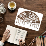 Globleland Plastic Reusable Drawing Painting Stencils Templates, for Painting on Fabric Tiles Floor Furniture Wood, Rectangle, Fan Pattern, 297x210mm