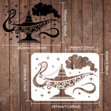 Globleland Plastic Reusable Drawing Painting Stencils Templates, for Painting on Fabric Tiles Floor Furniture Wood, Rectangle, Light Pattern, 297x210mm