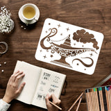 Globleland Plastic Reusable Drawing Painting Stencils Templates, for Painting on Fabric Tiles Floor Furniture Wood, Rectangle, Light Pattern, 297x210mm