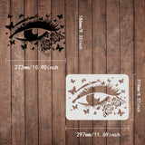 Globleland Plastic Reusable Drawing Painting Stencils Templates, for Painting on Fabric Tiles Floor Furniture Wood, Rectangle, Eye Pattern, 297x210mm