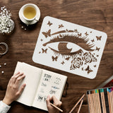 Globleland Plastic Reusable Drawing Painting Stencils Templates, for Painting on Fabric Tiles Floor Furniture Wood, Rectangle, Eye Pattern, 297x210mm