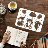 Globleland Plastic Reusable Drawing Painting Stencils Templates, for Painting on Fabric Tiles Floor Furniture Wood, Rectangle, Balloon Pattern, 297x210mm