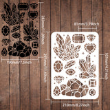 Globleland Plastic Reusable Drawing Painting Stencils Templates, for Painting on Fabric Tiles Floor Furniture Wood, Rectangle, Diamond Pattern, 297x210mm