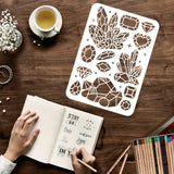 Globleland Plastic Reusable Drawing Painting Stencils Templates, for Painting on Fabric Tiles Floor Furniture Wood, Rectangle, Diamond Pattern, 297x210mm