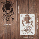 Globleland Plastic Reusable Drawing Painting Stencils Templates, for Painting on Fabric Tiles Floor Furniture Wood, Rectangle, Human Pattern, 297x210mm