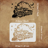 Globleland Plastic Drawing Painting Stencils Templates, Rectangle, Train Pattern, 297x210mm