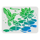 Globleland Plastic Drawing Painting Stencils Templates, Rectangle, Lotus Pattern, 297x210mm