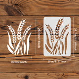 Globleland Plastic Reusable Drawing Painting Stencils Templates, for Painting on Fabric Tiles Floor Furniture Wood, Rectangle, Grass Pattern, 297x210mm