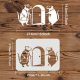 Globleland Plastic Reusable Drawing Painting Stencils Templates, for Painting on Fabric Tiles Floor Furniture Wood, Rectangle, Mouse Pattern, 297x210mm