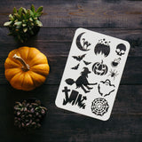 Globleland Plastic Reusable Drawing Painting Stencils Templates, for Painting on Fabric Tiles Floor Furniture Wood, Rectangle, Halloween Themed Pattern, 297x210mm