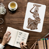 Globleland Plastic Reusable Drawing Painting Stencils Templates, for Painting on Fabric Tiles Floor Furniture Wood, Rectangle, Women Pattern, 297x210mm