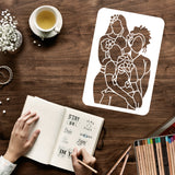 Globleland Plastic Reusable Drawing Painting Stencils Templates, for Painting on Fabric Tiles Floor Furniture Wood, Rectangle, Women Pattern, 297x210mm