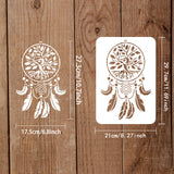 Globleland Plastic Reusable Drawing Painting Stencils Templates, for Painting on Fabric Tiles Floor Furniture Wood, Rectangle, Tree of Life Pattern, 297x210mm