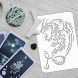 Globleland Plastic Reusable Drawing Painting Stencils Templates, for Painting on Fabric Tiles Floor Furniture Wood, Rectangle, Dragon Pattern, 297x210mm
