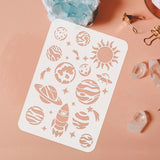 Globleland Plastic Reusable Drawing Painting Stencils Templates, for Painting on Fabric Tiles Floor Furniture Wood, Rectangle, Planet Pattern, 297x210mm