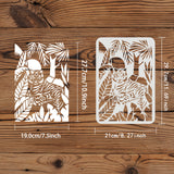 Globleland Plastic Reusable Drawing Painting Stencils Templates, for Painting on Fabric Tiles Floor Furniture Wood, Rectangle, Tiger Pattern, 297x210mm