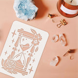 Globleland Plastic Reusable Drawing Painting Stencils Templates, for Painting on Fabric Tiles Floor Furniture Wood, Rectangle, Sand Glass Pattern, 297x210mm
