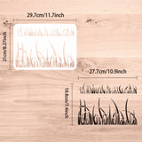 Globleland Plastic Reusable Drawing Painting Stencils Templates, for Painting on Fabric Tiles Floor Furniture Wood, Rectangle, Grass Pattern, 297x210mm