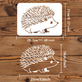 Globleland Plastic Reusable Drawing Painting Stencils Templates, for Painting on Fabric Tiles Floor Furniture Wood, Rectangle, Hedgehog Pattern, 297x210mm