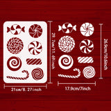 Globleland Plastic Reusable Drawing Painting Stencils Templates, for Painting on Fabric Tiles Floor Furniture Wood, Rectangle, Candy Cane Pattern, 297x210mm