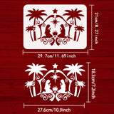 Globleland Plastic Reusable Drawing Painting Stencils Templates, for Painting on Fabric Tiles Floor Furniture Wood, Rectangle, Coconut Tree Pattern, 297x210mm